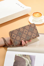 Brown Western Pattern Print Wristlet PU Leather Wallet