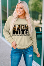 Khaki MOM MODE Leopard Print Long Sleeve Sweatshirt