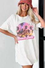 White Beach Babe Half Sleeve Graphic Tunic T Shirt