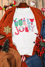 White HOLLY JOLLY Xmas Fashion Printed T-shirt