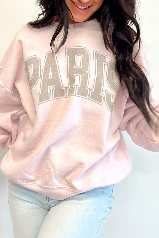 Pink PAIRS Graphic Oversized Sweatshirt