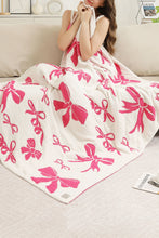 Rose Red Bow Printed Cozy Soft Throw Blanket