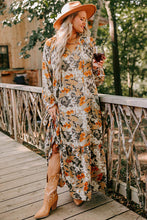 Multicolour Boho Flower Print Maxi Plus Size Dress