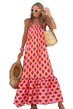 Geometric Print Loose Fit Sleeveless Maxi Dress