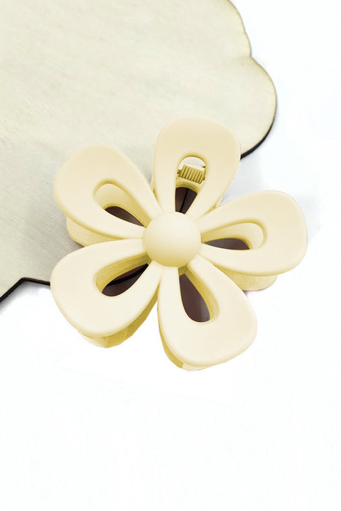 Camel Sweet Hollowed Flower Shape Claw Clip