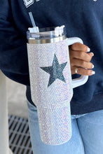 White Star Shape Full Rhinestone Stainless Portable Cup 40oz