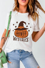 White HOWDY WITCHES Pumpkin Graphic Halloween T Shirt