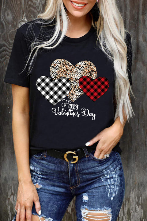 Camiseta con estampado de corazón y lentejuelas