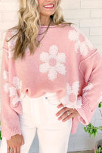 Multicolour Pearl Beaded Floral Drop Shoulder Sweater