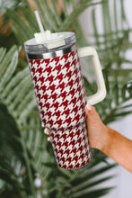 Fiery Red Houndstooth Pattern Stainless Steel Tumbler 40oz