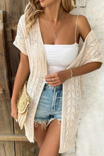 Apricot Openwork Short Sleeve Open Cardigan