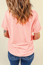 Pink Mama Checkered Print Crew Neck T Shirt