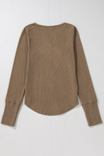 Chestnut Anglaise Broider Ribbed Long Sleeve Top