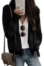 Black Plaid Contrast Trim Open Front Cardigan