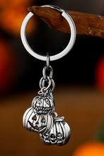 Silvery Halloween Pumpkin Face Alloy Keychain