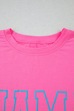 Bright Pink MAMA Letter Graphic Neon T Shirt