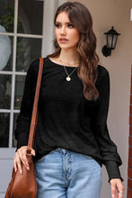 Black Marble Print Dolman Sleeve Top