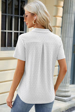 White Eyelet Textured Polo Shirt