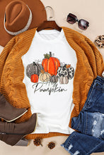 White Rhinestone Hey Pumpkin Graphic Thanksgiving Tee