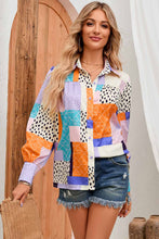 Multicolor Mixed Print Button Front Cuffed Sleeve Shirt