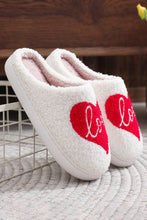 Fiery Red Valentine Love Heart Pattern Home Fuzzy Slippers