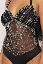 High Neck Sleeveless Diamante Bodysuit