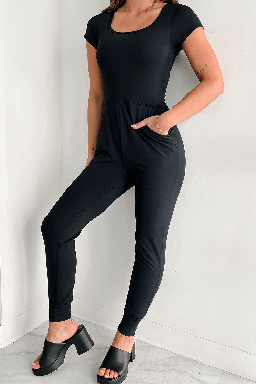 Zenana - Effortless Comfort Jumpsuit - Black & Navy - Ashanu