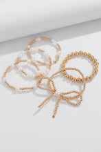 Gold Bow Knot Pearl Beaded Multi Layered Bracelet Set