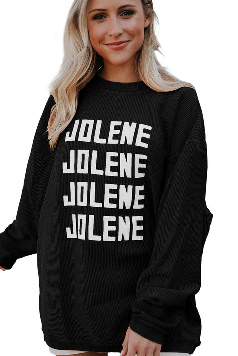 Orange JOLENE Ribbed Corded Oversized Sweatshirt