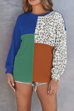 Patchwork Color Block Ribbed Long Sleeve Top