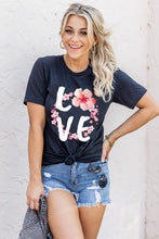 Floral American Flag Pint Short Sleeve Graphic Tee