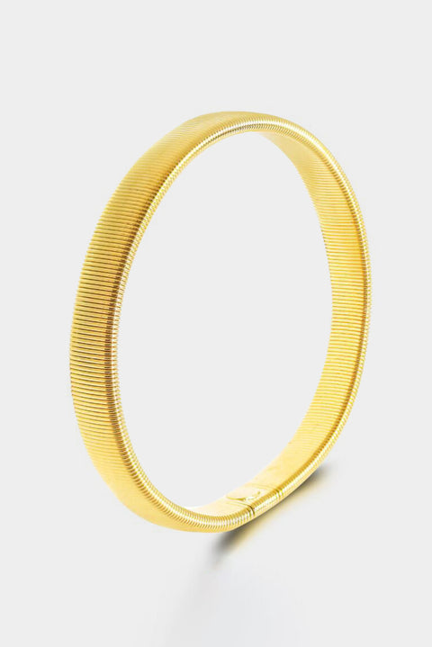 Gold Stretchy Metal Wide Bangle