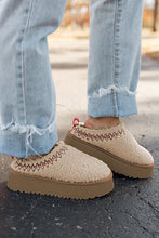 Oatmeal Embroidered Sherpa Plush Thick Sole Snow Boots