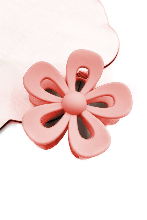 Camel Sweet Hollowed Flower Shape Claw Clip