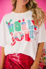 White HOLLY JOLLY Xmas Fashion Printed T-shirt