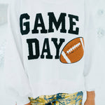 White GAME DAY Graphic Varsity Pullover Sweatshirt