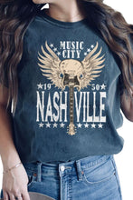 Vintage Music City Graphic Print T Shirt