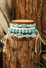 Light Blue Western Turquoise Shell Multi Layered Bracelet Set