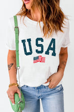 White USA Flag Graphic Oversized Tee