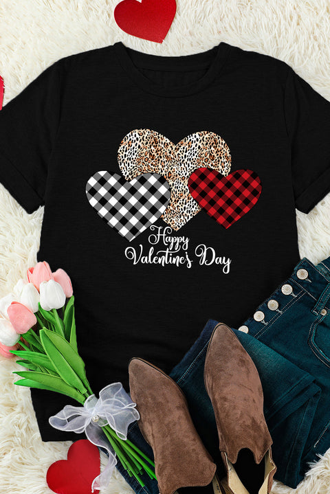 Camiseta con estampado de corazón y lentejuelas