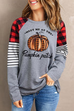 Buffalo Plaid & Stripe Splicing Long Sleeve Top