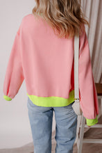 Pink GAME DAY Glitter Color Block Crew Neck Sweatshirt