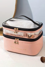 Pink Waterproof PVC Double-layer Cosmetic Bag