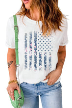 Floral American Flag Pint Short Sleeve Graphic Tee