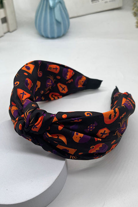 Carrot Halloween Pattern Print Knotted Headband