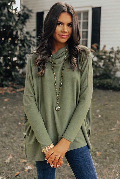 Gray Cowl Neck Shift Tunic Top