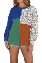 Patchwork Color Block Ribbed Long Sleeve Top