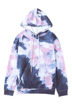 Sudadera con capucha y bolsillo de canguro multicolor con efecto tie-dye