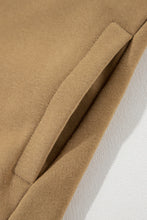 Camel Solid Fleece Lined Drop Shoulder High Low Sweatshirt