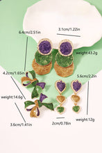 Tillandsia Purple 3D Mardi Gras Bow Dazzling Earrings